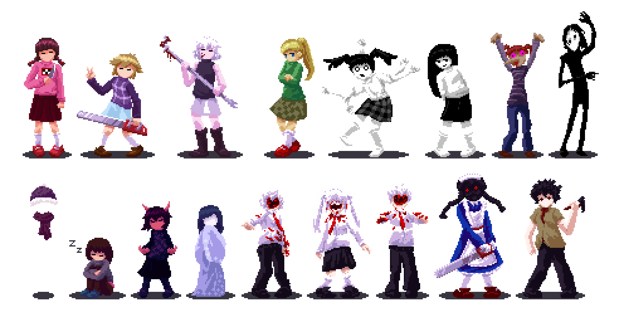 Yume Nikki and fangame as enemy sprite for RPGMaker 2000